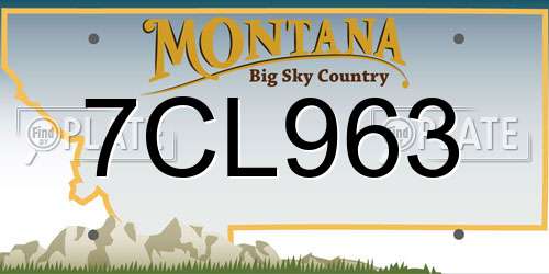 7CL963 Montana License Plate