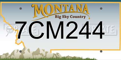 7CM244 Montana License Plate