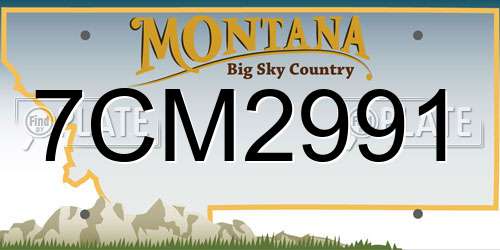 7CM2991 Montana License Plate