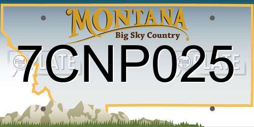 7CNP025 Montana License Plate