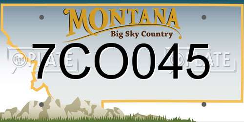 7CO045 Montana License Plate