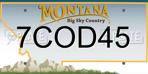 7COD45 Montana License Plate