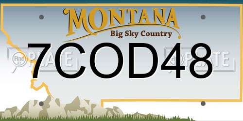 7COD48 Montana License Plate