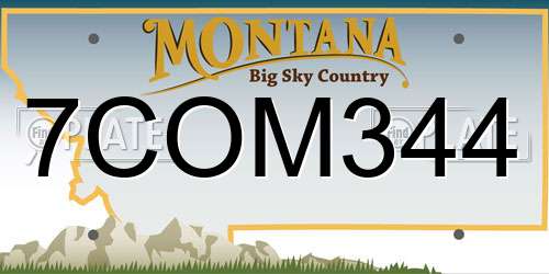 7COM344 Montana License Plate