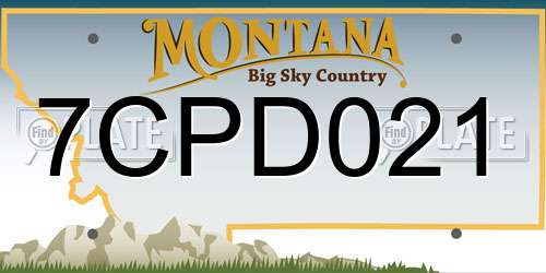 7CPD021 Montana License Plate