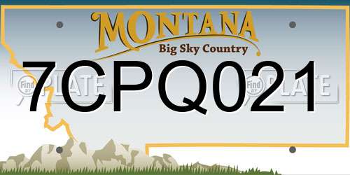 7CPQ021 Montana License Plate