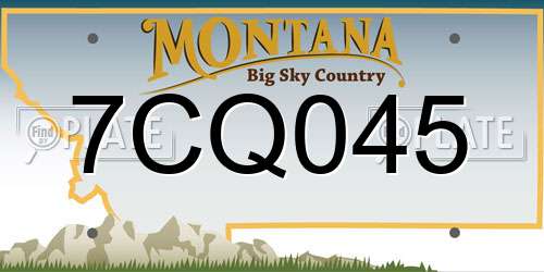 7CQ045 Montana License Plate