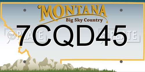 7CQD45 Montana License Plate