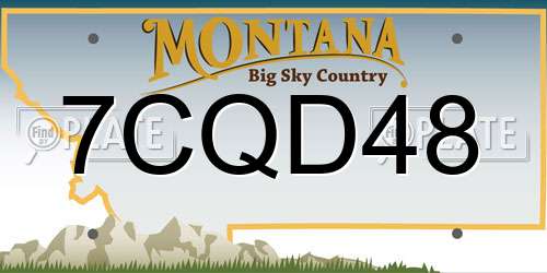 7CQD48 Montana License Plate