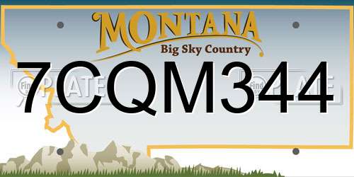 7CQM344 Montana License Plate