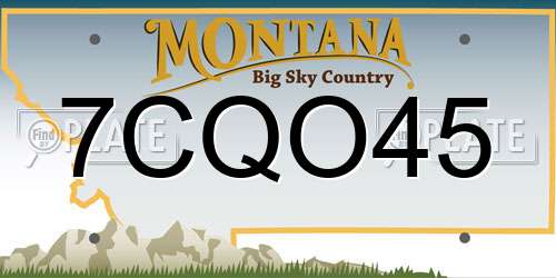 7CQO45 Montana License Plate