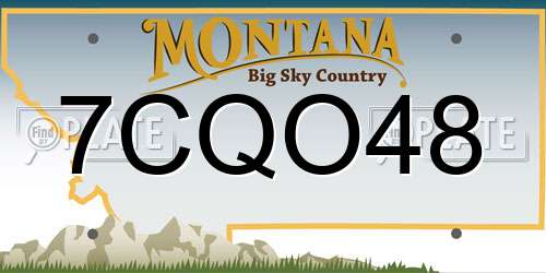 7CQO48 Montana License Plate