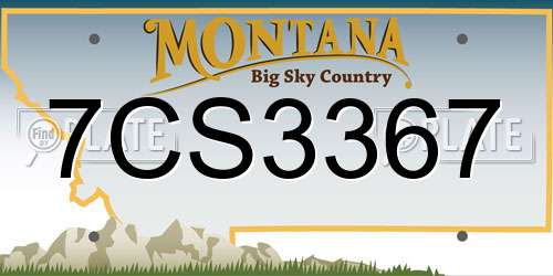 7CS3367 Montana License Plate