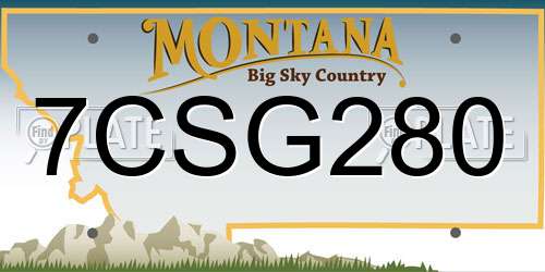 7CSG280 Montana License Plate