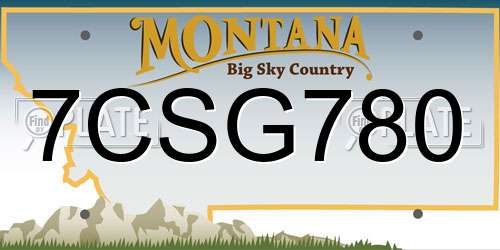 7CSG780 Montana License Plate