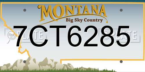 7CT6285 Montana License Plate