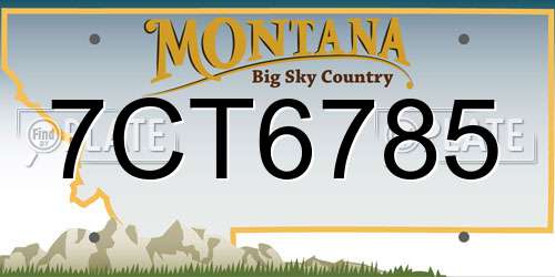 7CT6785 Montana License Plate