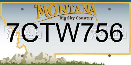 7CTW756 Montana License Plate