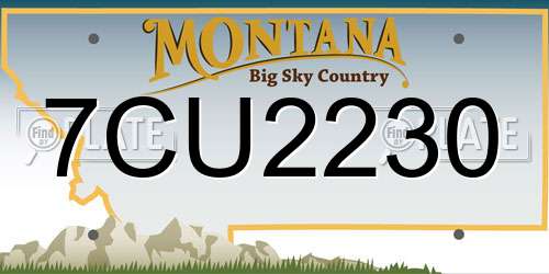 7CU2230 Montana License Plate