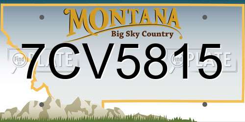 7CV5815 Montana License Plate