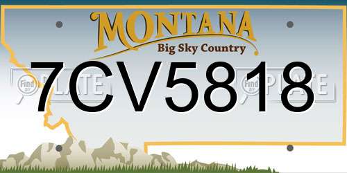 7CV5818 Montana License Plate