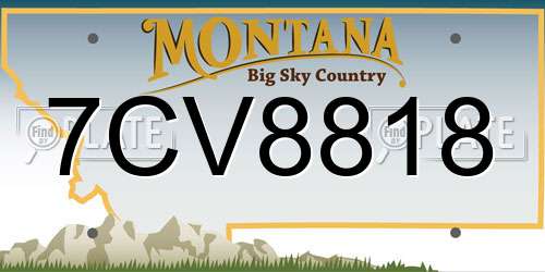 7CV8818 Montana License Plate