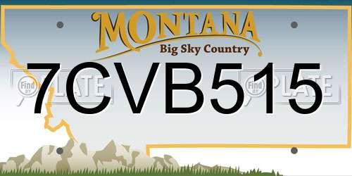 7CVB515 Montana License Plate