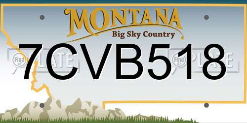 7CVB518 Montana License Plate