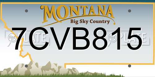 7CVB815 Montana License Plate