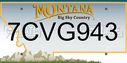 7CVG943 Montana License Plate