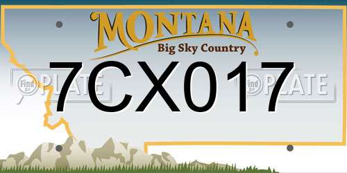 7CX017 Montana License Plate