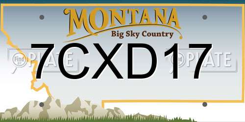 7CXD17 Montana License Plate