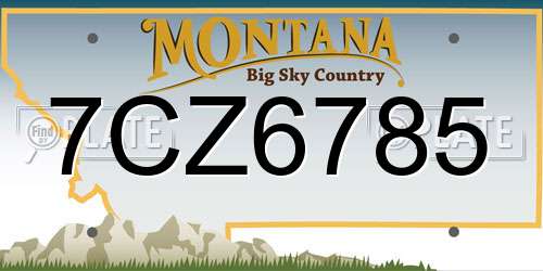 7CZ6785 Montana License Plate