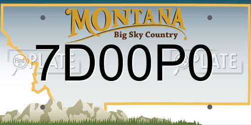 7D00P0 Montana License Plate