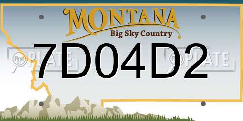 7D04D2 Montana License Plate