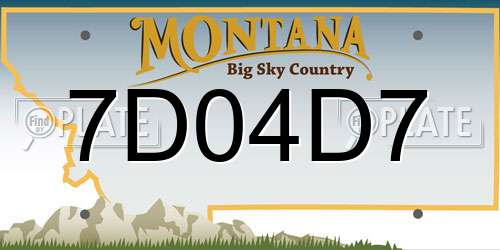 7D04D7 Montana License Plate