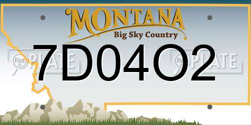 7D04O2 Montana License Plate