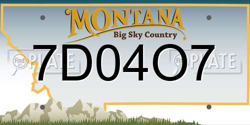 7D04O7 Montana License Plate