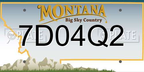 7D04Q2 Montana License Plate