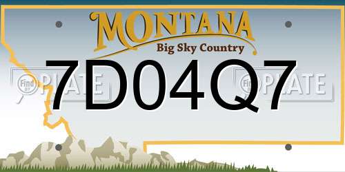 7D04Q7 Montana License Plate