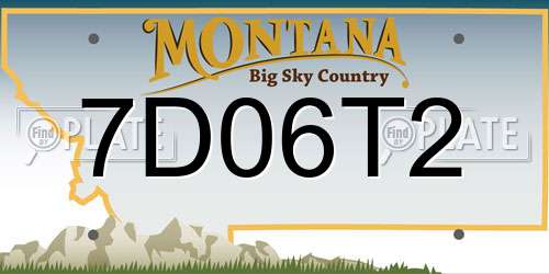 7D06T2 Montana License Plate