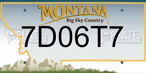 7D06T7 Montana License Plate