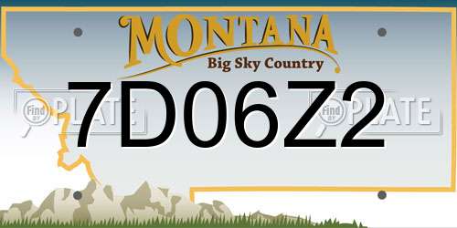 7D06Z2 Montana License Plate