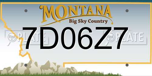 7D06Z7 Montana License Plate