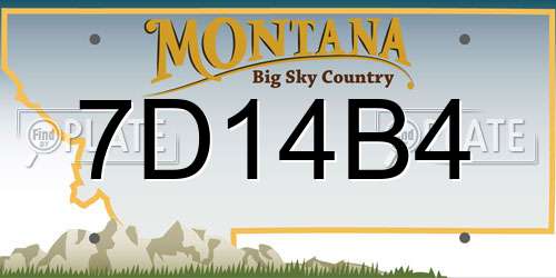 7D14B4 Montana License Plate