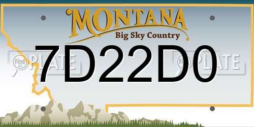 7D22D0 Montana License Plate