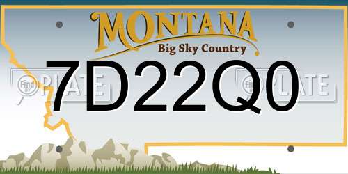7D22Q0 Montana License Plate