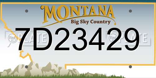 7D23429 Montana License Plate