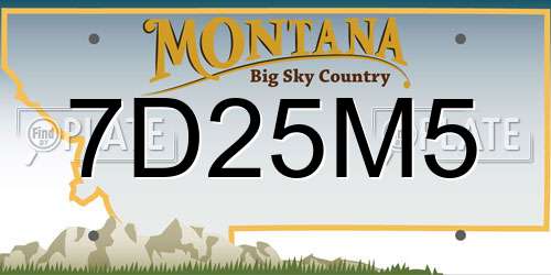 7D25M5 Montana License Plate