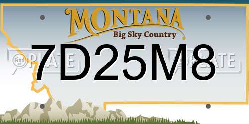 7D25M8 Montana License Plate